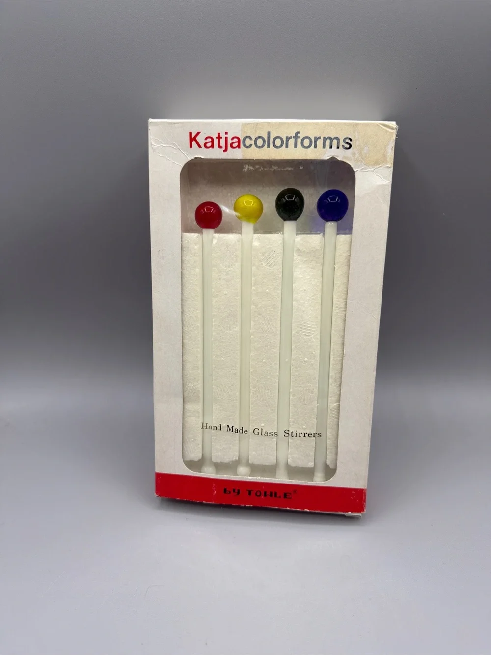 Katja Colorforms Hand Made Glass Stirrers Multi Color Towle No 7120 Small Ball